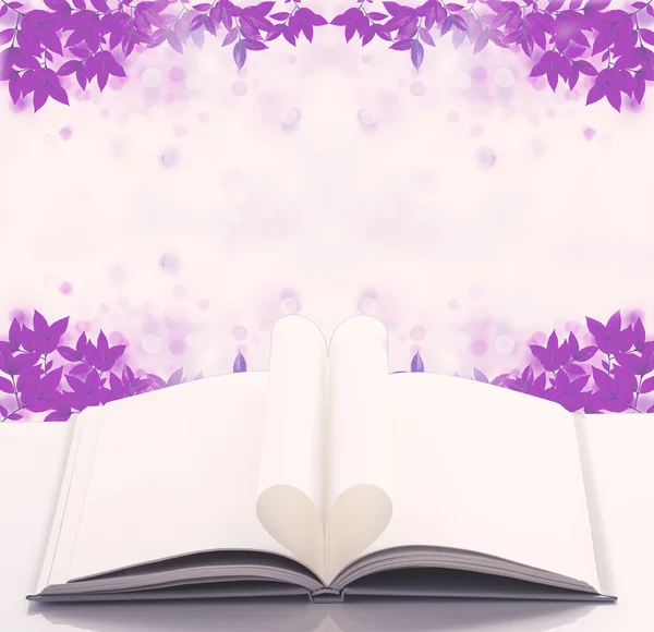 Coeur booh et feuilles violettes — Photo
