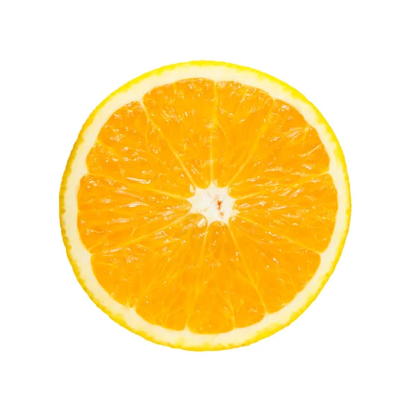 오렌지 흰색 배경에 고립의 절반 — 스톡 사진
