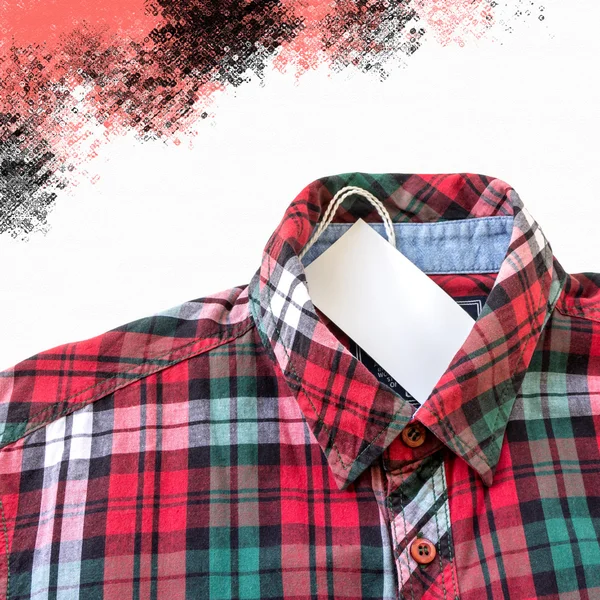 Camisa a cuadros roja sobre blanco —  Fotos de Stock