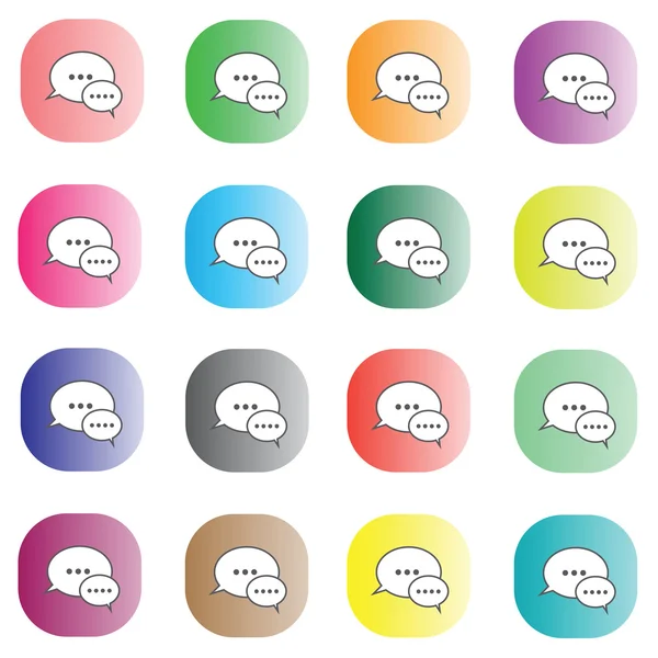 Toespraak bubble kleurrijke pictogrammen instellen — Stockvector