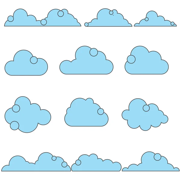 Cloud icon set — Stock Vector