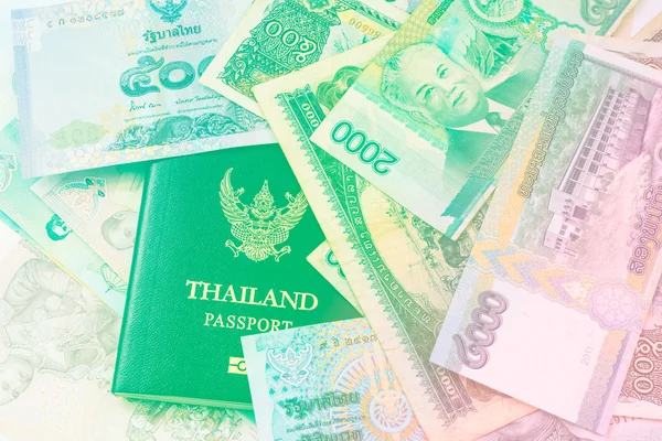 Thaïlande passeport et argent — Photo