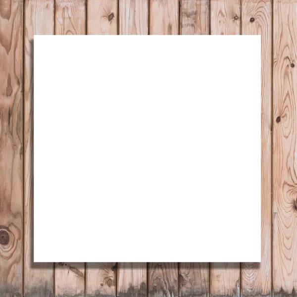 Espaço em branco outdoor branco sobre fundo de madeira — Fotografia de Stock