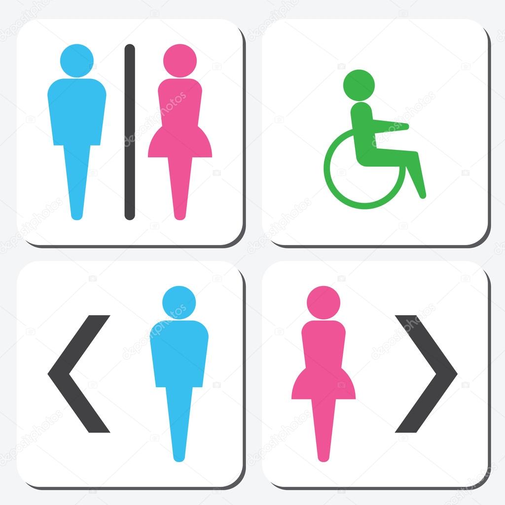 Toilet icons set