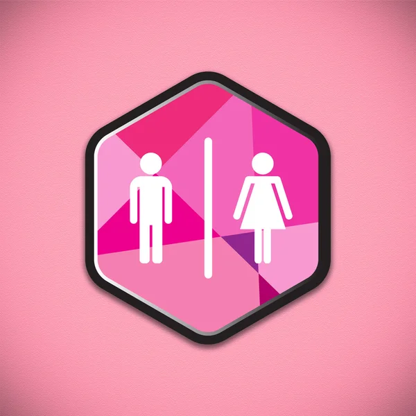 Знак вбиральні на рожевому фоні стіни — стокове фото