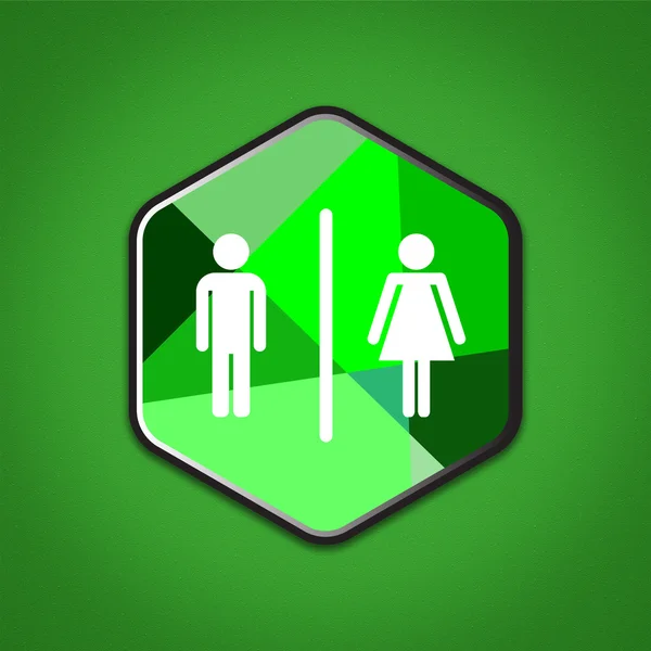 Restroom sign on green wall background — Stock Photo, Image