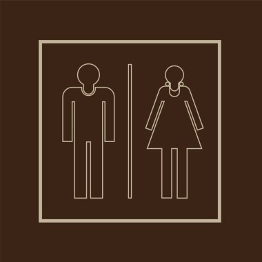 Erkek ve kadın tuvaleti sembol simge.