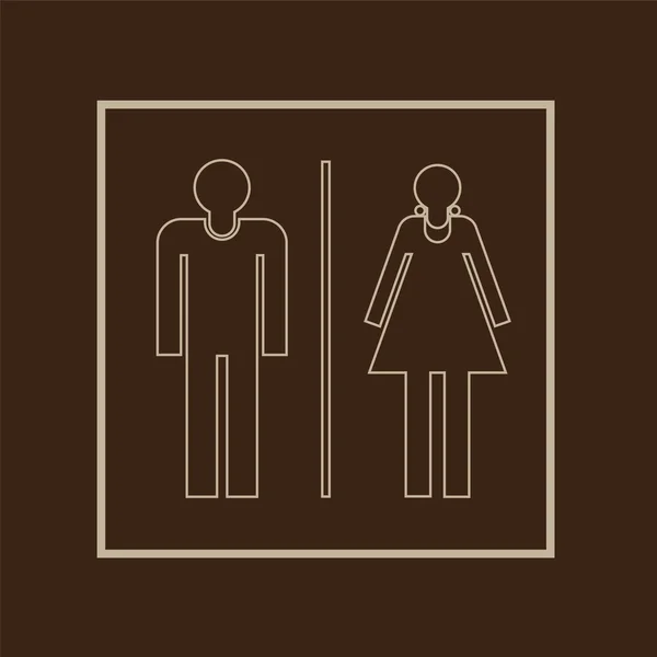 Symbole de salle de toilettes masculin et féminin Icône . — Image vectorielle
