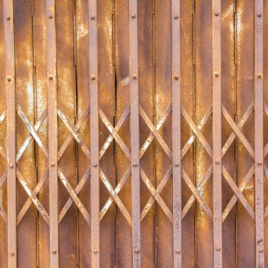 Antika slayt çelik kilitli Panjur kapı, doku arka plan