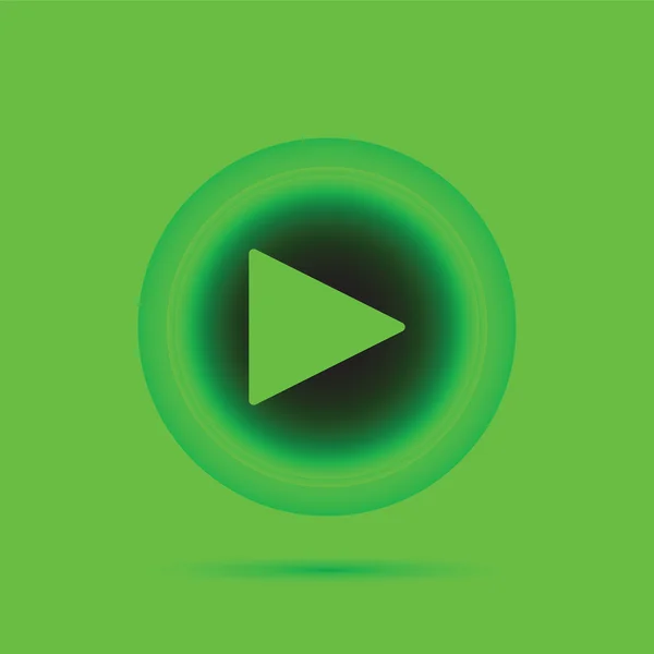 Play-Symbol auf Grün — Stockvektor