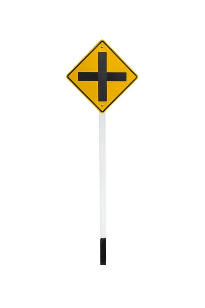 4 znak drogowy skrzyżowanie — Zdjęcie stockowe