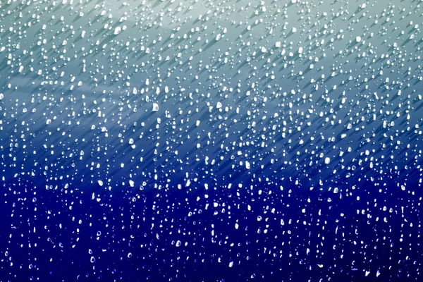 Gouttelettes d'eau de pluie abstraites sur métal bleu — Photo