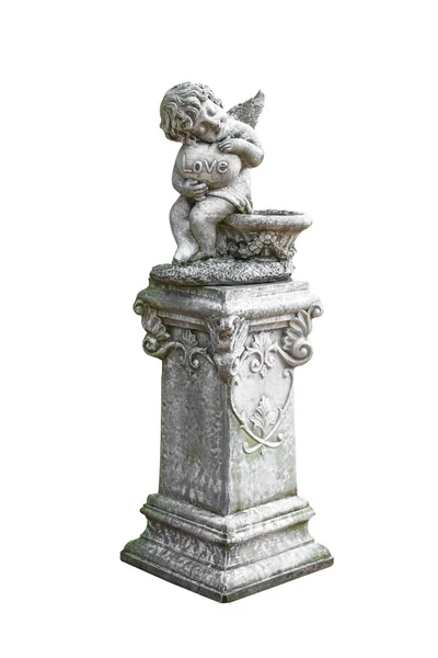 Bevingade angel staty isolerad på vit bakgrund. — Stockfoto