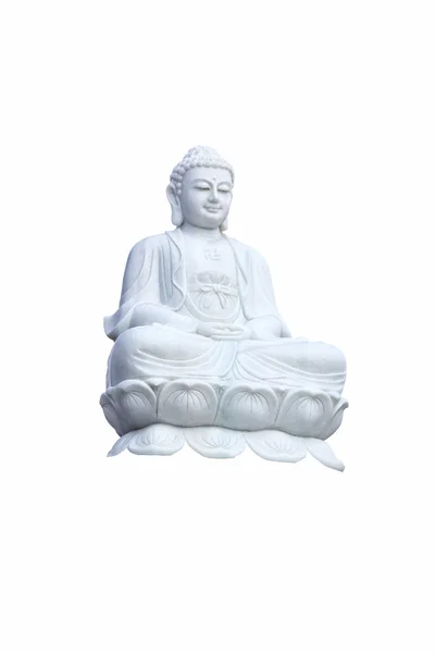 Estátua de mármore de Buda isolado — Fotografia de Stock
