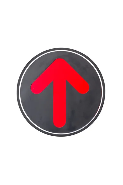 Icône de flèche rouge sur fond blanc . — Photo