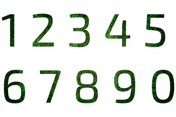 녹색 잔디 배경 디자인 번호 1을 0의 설정 — 스톡 사진