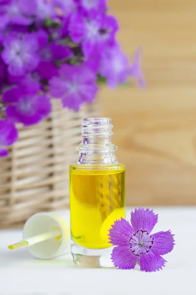 Small bottle of natural cosmetic (essential) aroma oil — Stock Photo, Image