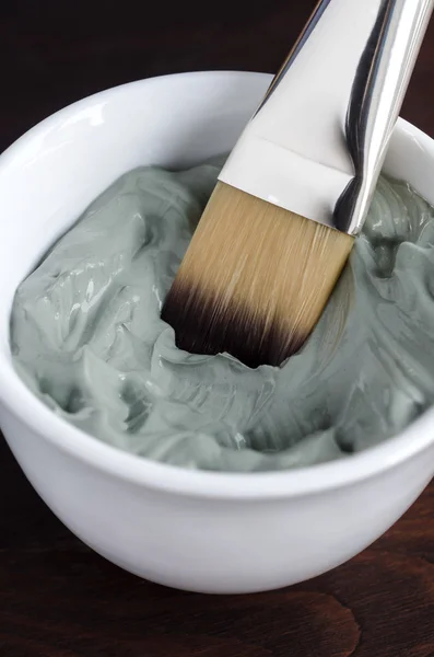 Blue cosmetic clay in a bowl — Stock Photo, Image