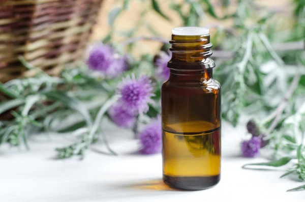 Small bottle of essential oil — Stock Photo, Image