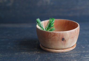 Ardıç ahşap ve ardıç şube küçük kase yapılmış