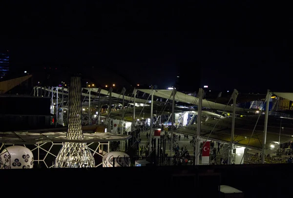 View from the top of Expo 2015 area at night — Stock Photo, Image