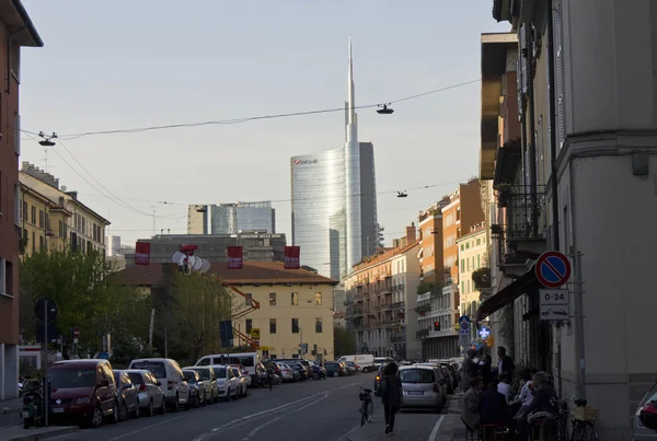 Via san marco straße im viertel milan brera — Stockfoto