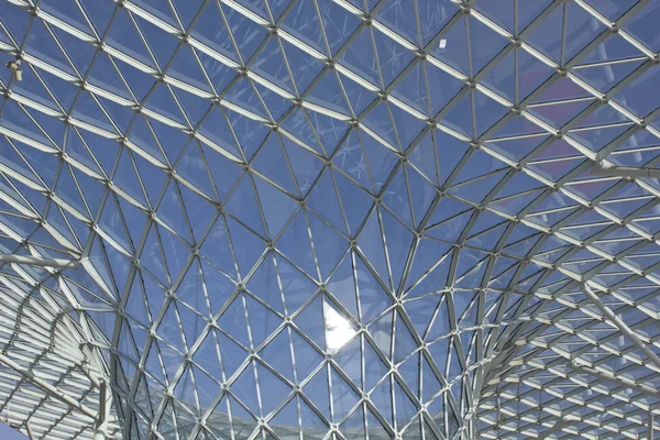 Architectural close up of the glass roofing of Milano Fiera — Stock Photo, Image