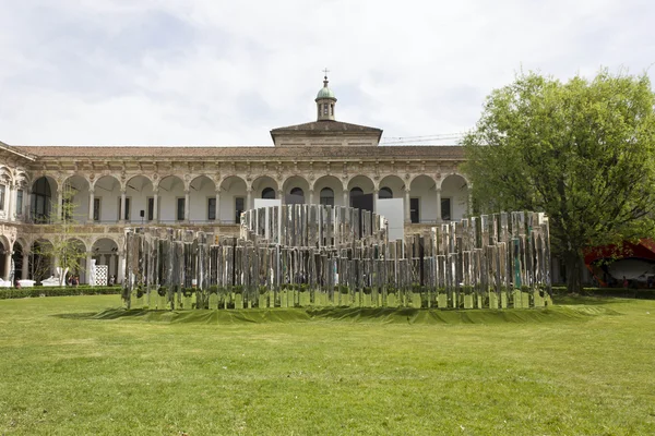 Tuin van de openbare universiteit van Milaan Stockfoto