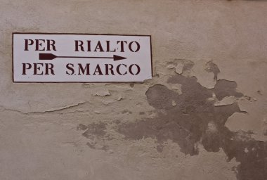 St Mark Meydanı ve Rialto Köprüsü için gösterge