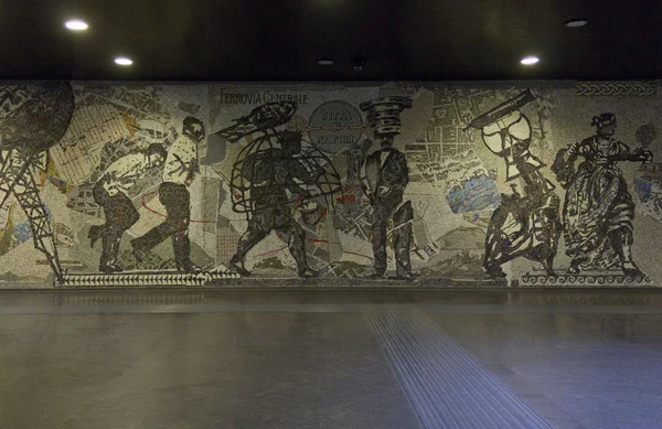 Naples tunnelbanan, Toledo konst Station — Stockfoto