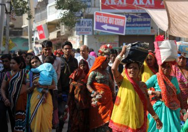 İnsanlar Pushkar, Hindistan