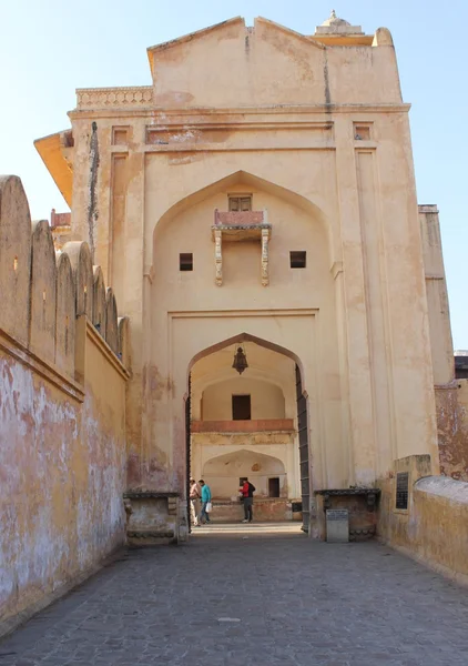 Entrada de Amber Fort, a principal atração turística em Jaipur — Fotografia de Stock