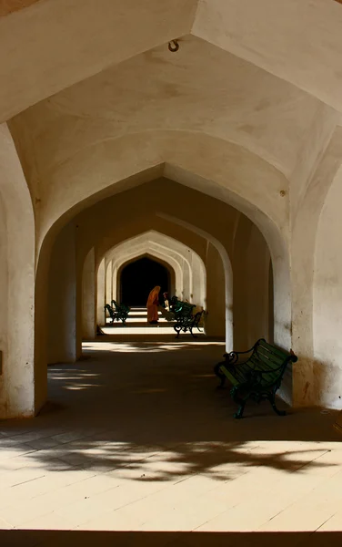 Belső folyosón Amber Fort, India — Stock Fotó