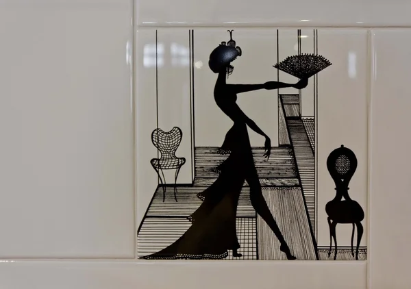 Woman'silhouette κεραμικό — Φωτογραφία Αρχείου