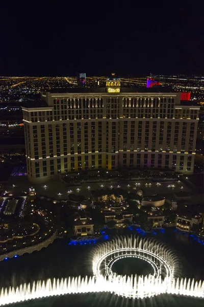 Vista desde la parte superior del hotel Bellagio por la noche —  Fotos de Stock