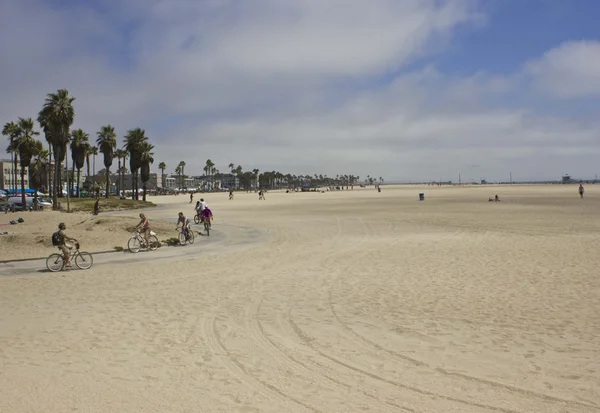 People cycling on the cycling lane of Venice Beach — Stock Photo, Image