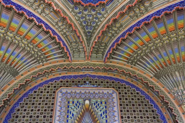 Close up of the magnificent ceiling in the Peacock room — Stock Photo, Image