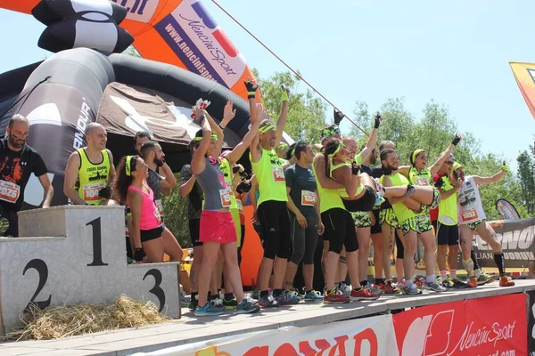 Equipe de uma competição de corrida no palco — Fotografia de Stock