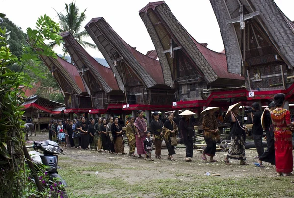 People procession at a traditional funeral