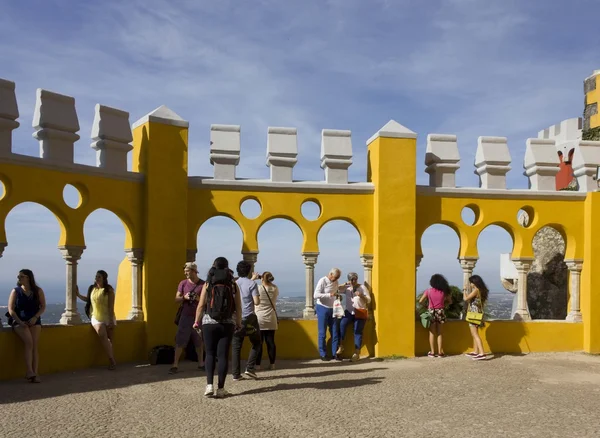 People outside the terrace of Pena National Palace — Stock Photo, Image