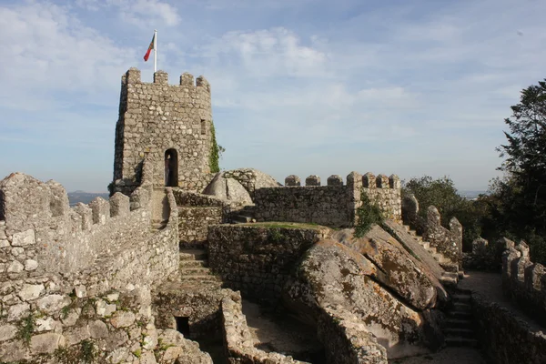 Detalle de la torre dentro del Castillo de los Moros en Sintra — Foto de Stock