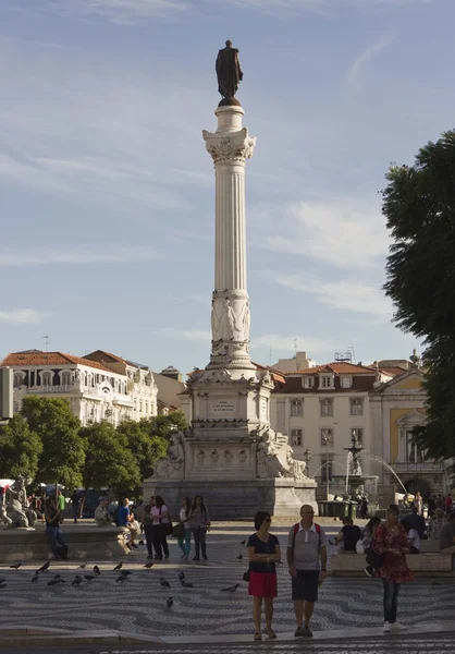 Pedro IV column in Rossio Square in Lisbon