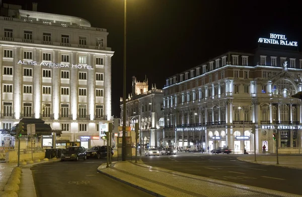 Lissabon bei Nacht Stockbild