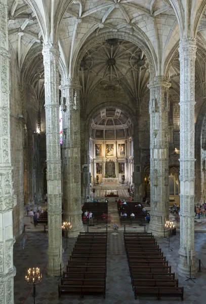 Jeronimos 수도원의 교회 인테리어 — 스톡 사진