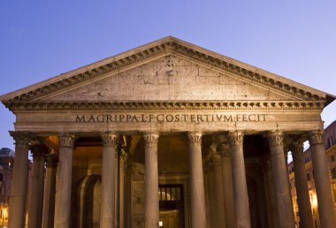 Alacakaranlık Roma'da bina Panteon