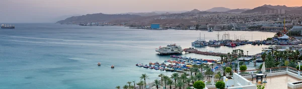 Bir Eilat haritasında panoramik havadan görünümü