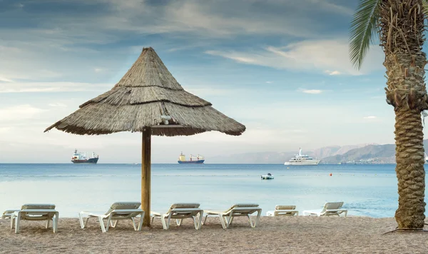 Eilat, İsrail kumlu plajda eğlence ve Rekreasyon İmkanları — Stok fotoğraf
