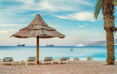 Sandy beach, Eilat, İsrail
