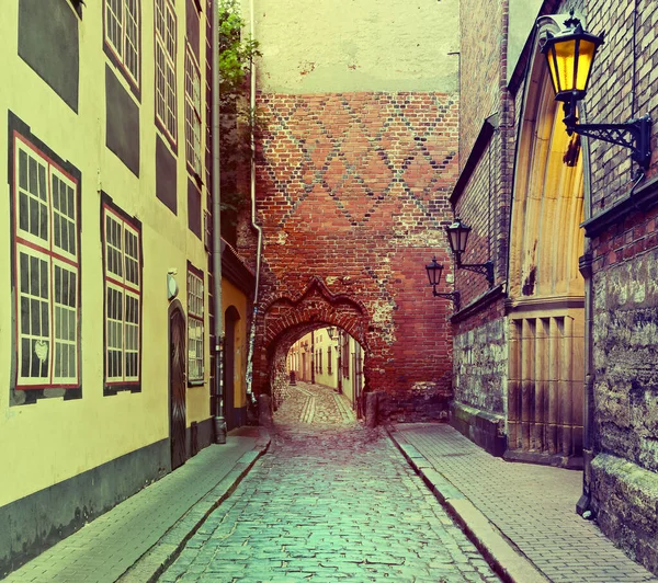 Vista Sulla Strada Con Vecchi Edifici Strade — Foto Stock