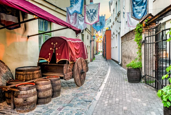 Enge Straße Alten Viertel Der Europäischen Stadt — Stockfoto